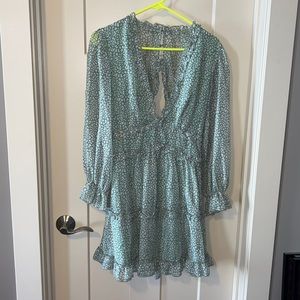 Printed Sage Green Dress